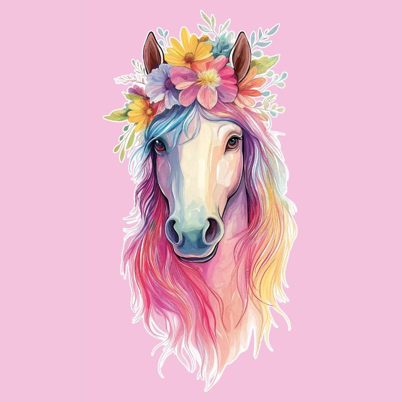 Pferd mit Blumen