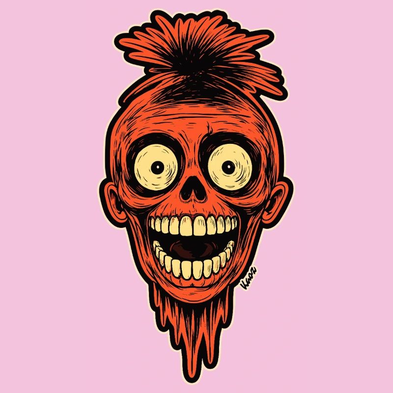 Crimson Skull Mohawk Maskottchen