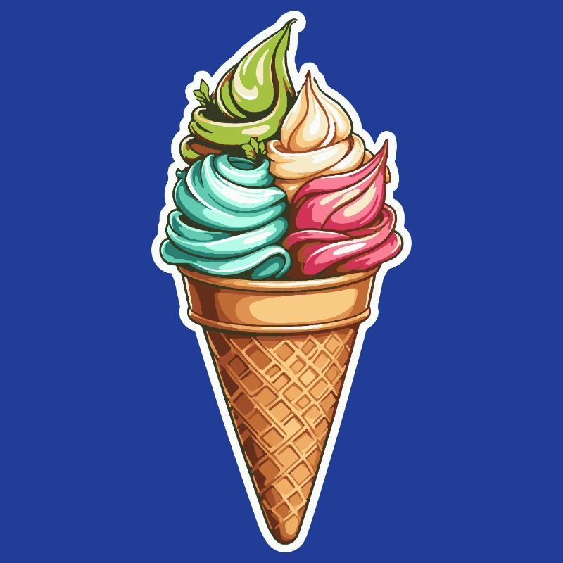 Bunte Swirl-Eiswaffel Muster