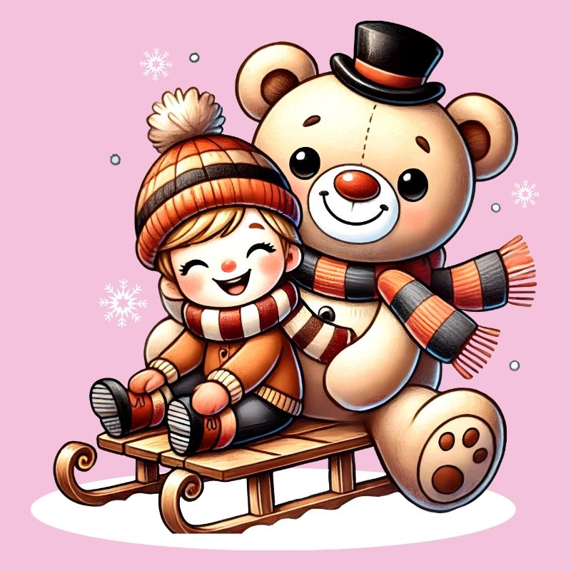 Schlittenfahrt mit Teddy – pure Winterfreude