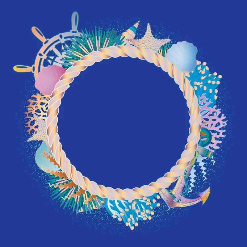 Maritime Rope Frame – with Corals & Shells