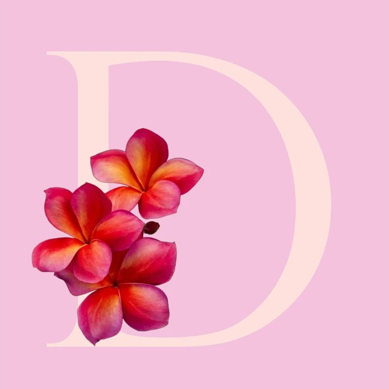 D Monogramm mit Frangipani