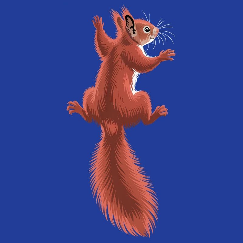 Süßes kletterndes rotes Eichhörnchen