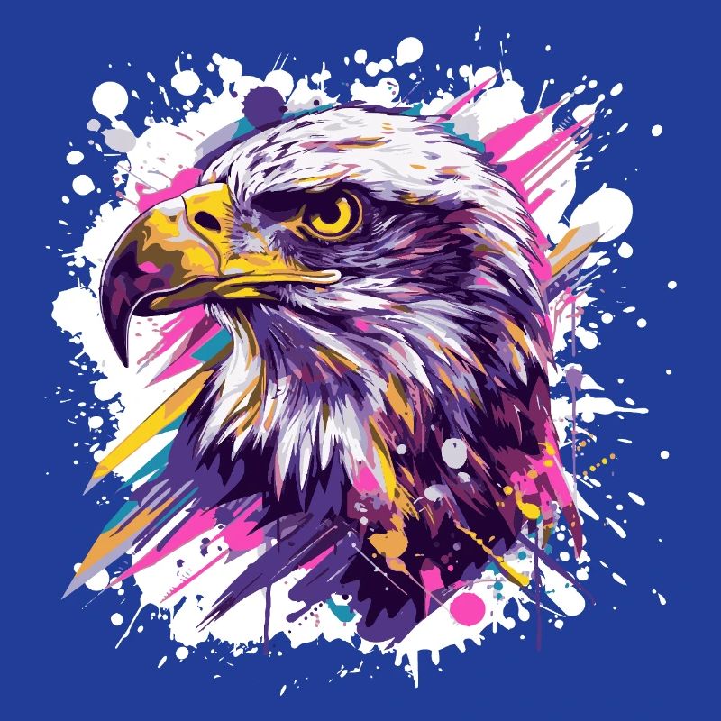 Color Explosion Eagle Head Art