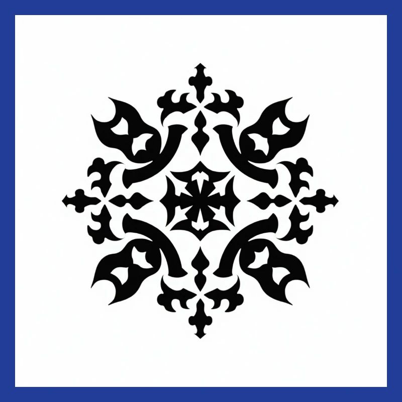 Motif complexe de flocon de neige noir