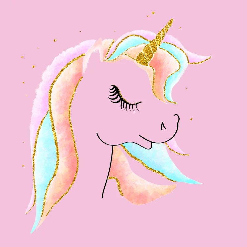 Pastel and Gold Unicorn Exploded Design