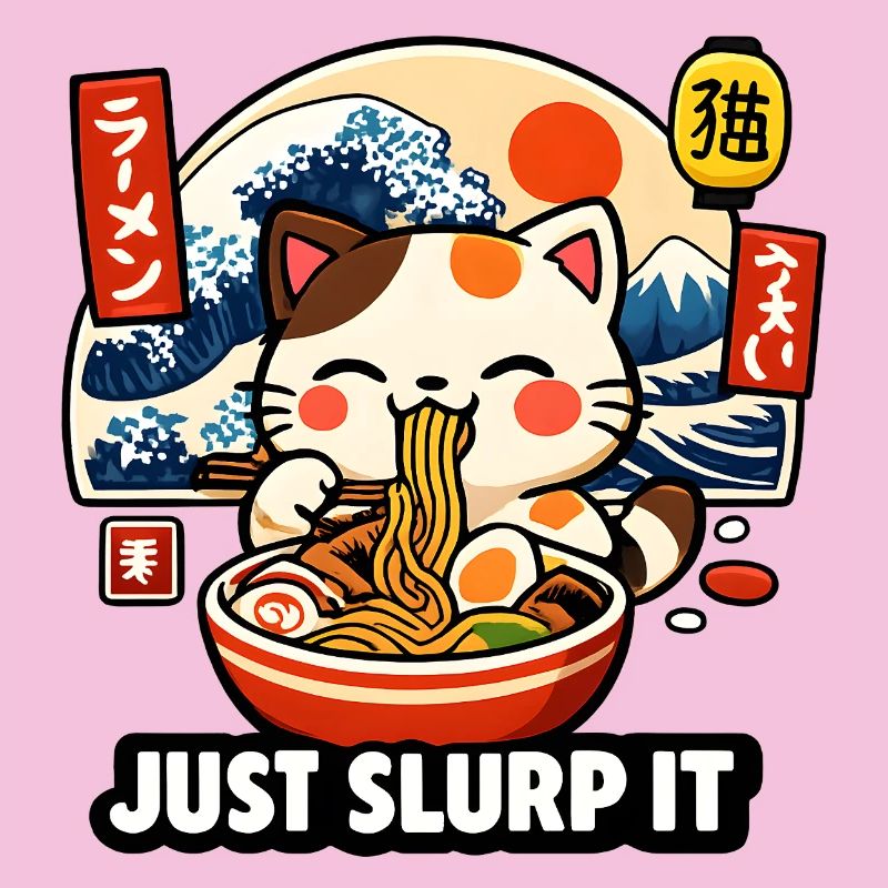 Chat ramen de Kawaii : Aspire-le simplement