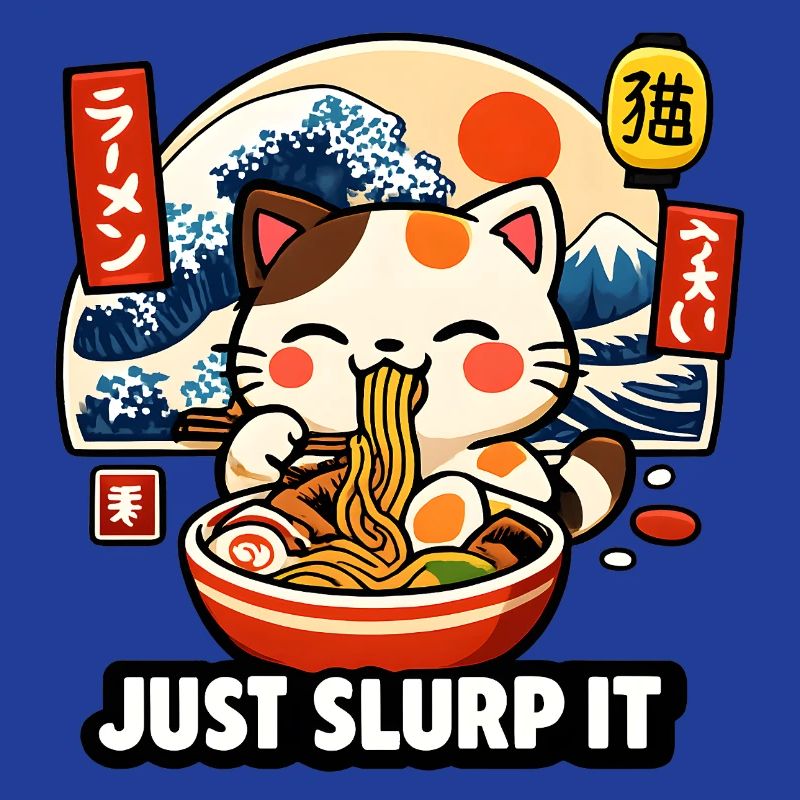 Chat ramen de Kawaii : Aspire-le simplement