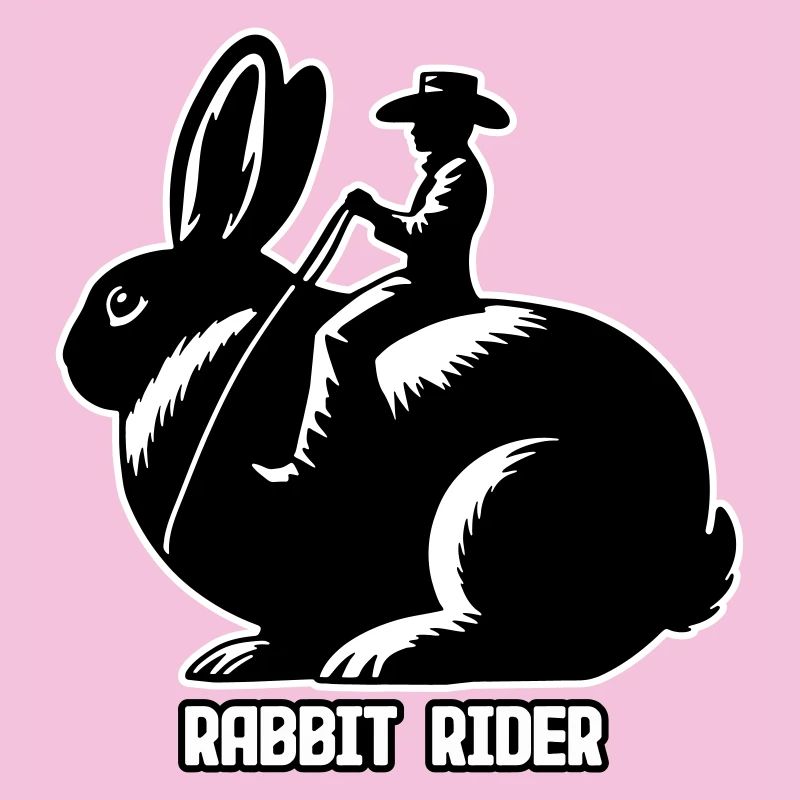 Rabbit Rider (Text hell - mit Kontur, 3-farbig)