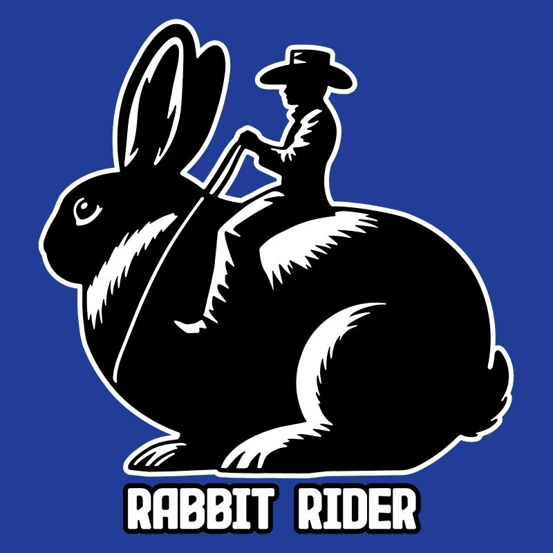 Rabbit Rider (texte léger - avec contour, 3 couleurs)