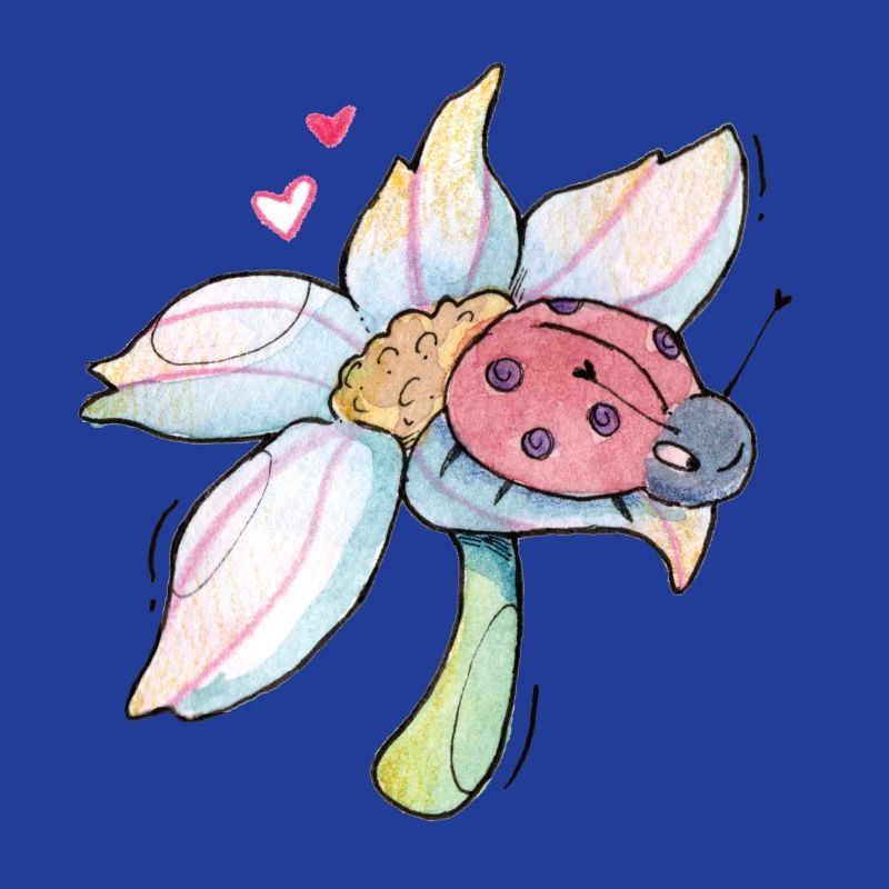 Douce Lucky Charm Ladybug sur fleur