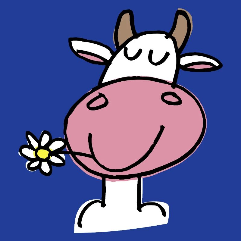 Vache Joyeuse et Fleur Délicate