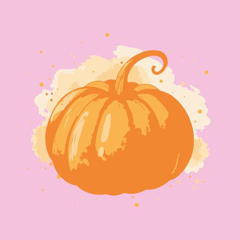 Bright stylized orange pumpkin