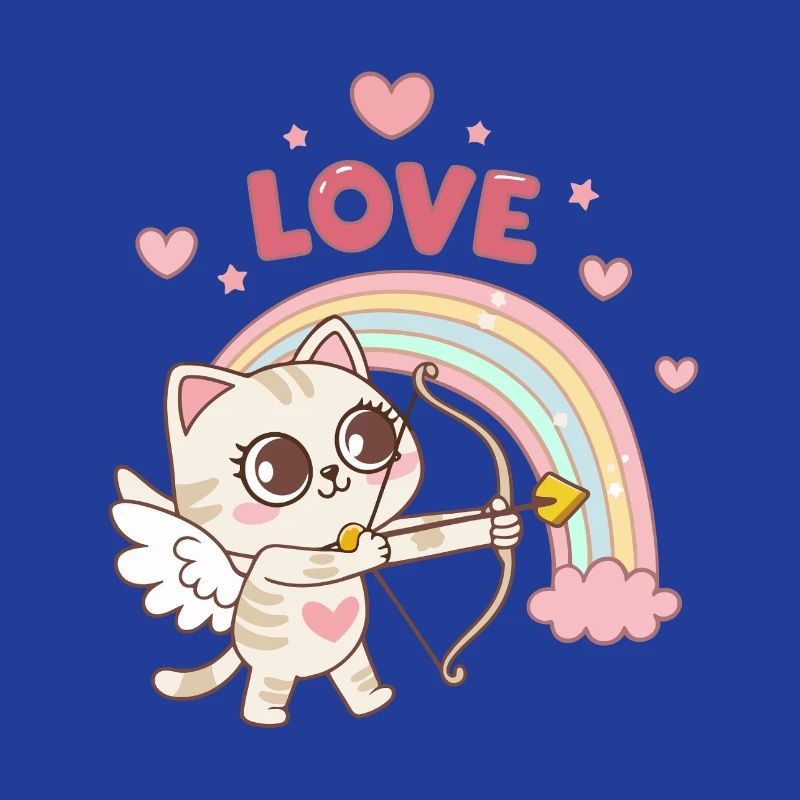Celestial Cat Rainbow Love