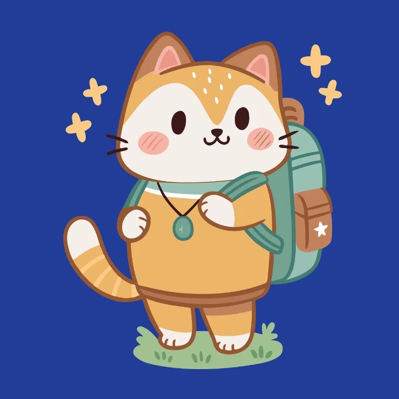 Cute Adventurer Cat Backpack