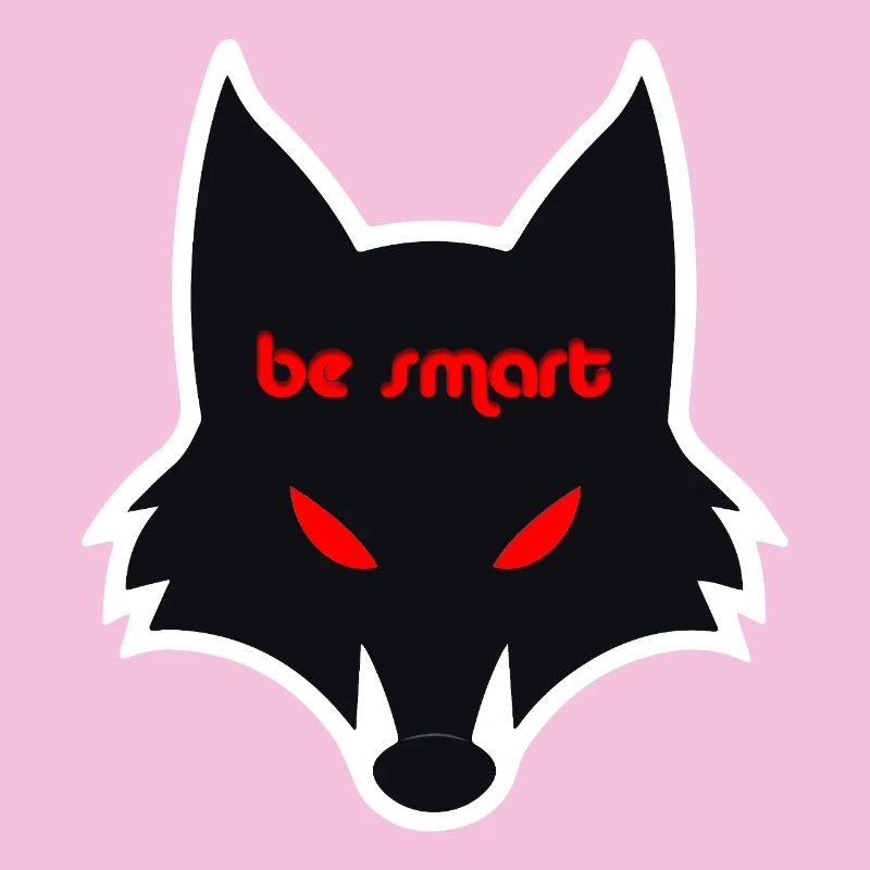 Graphique de loup noir avec un message