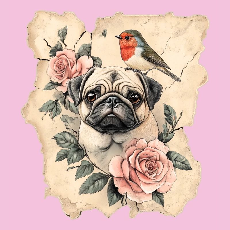 Mops und Vogel