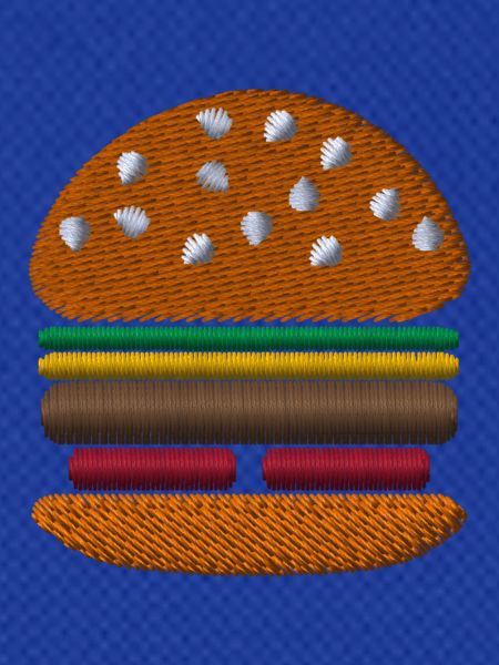 Burger embroidered