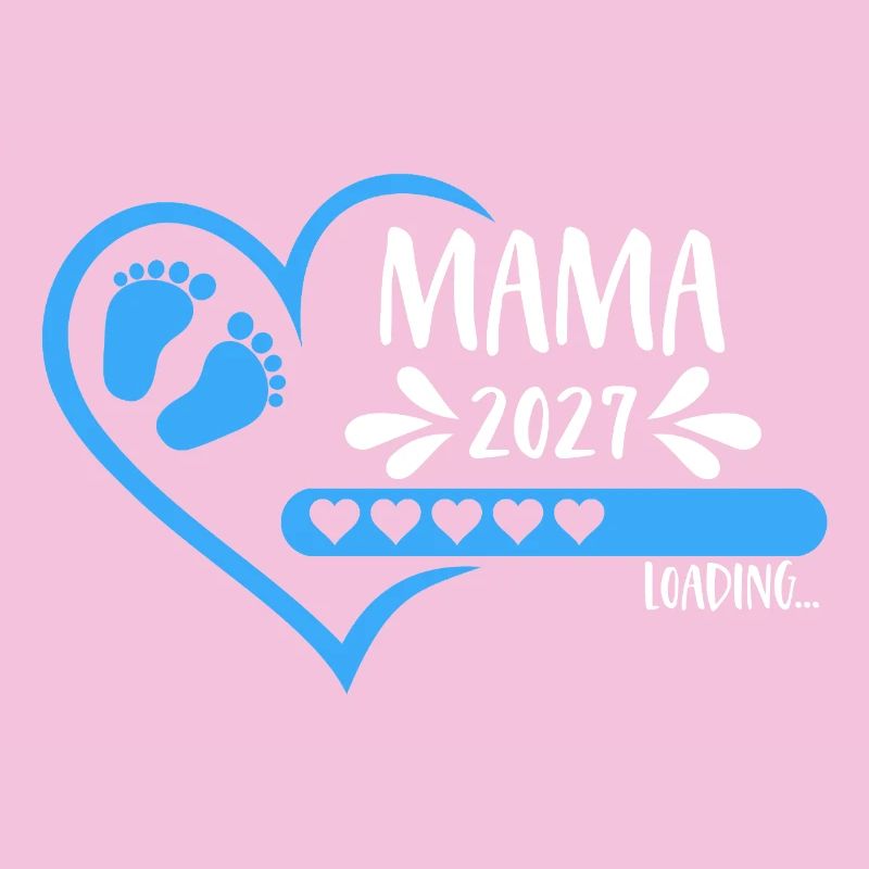 Mama 2027 loading Herz Version Junge blau