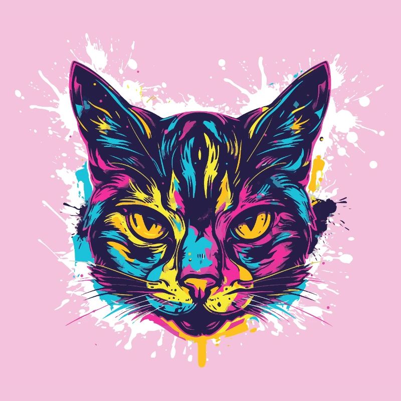 Cat Splatter Paint Blobs