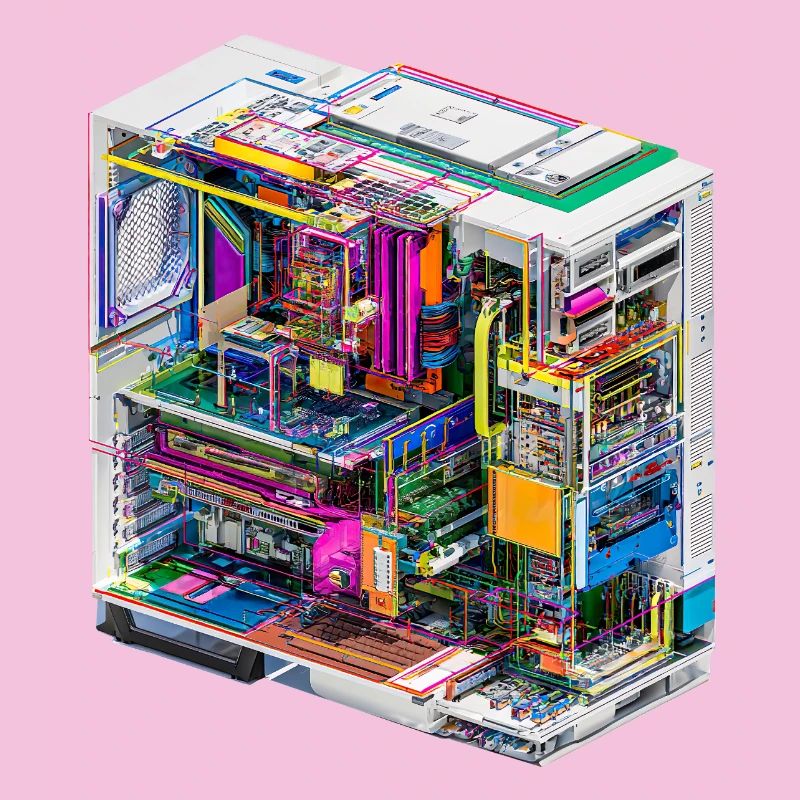 Buntes Innenleben eines Computers