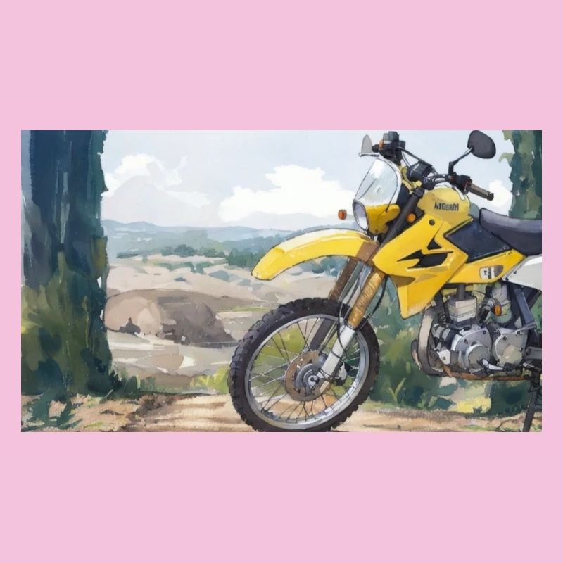 Motorcycle in Mountain Landscape