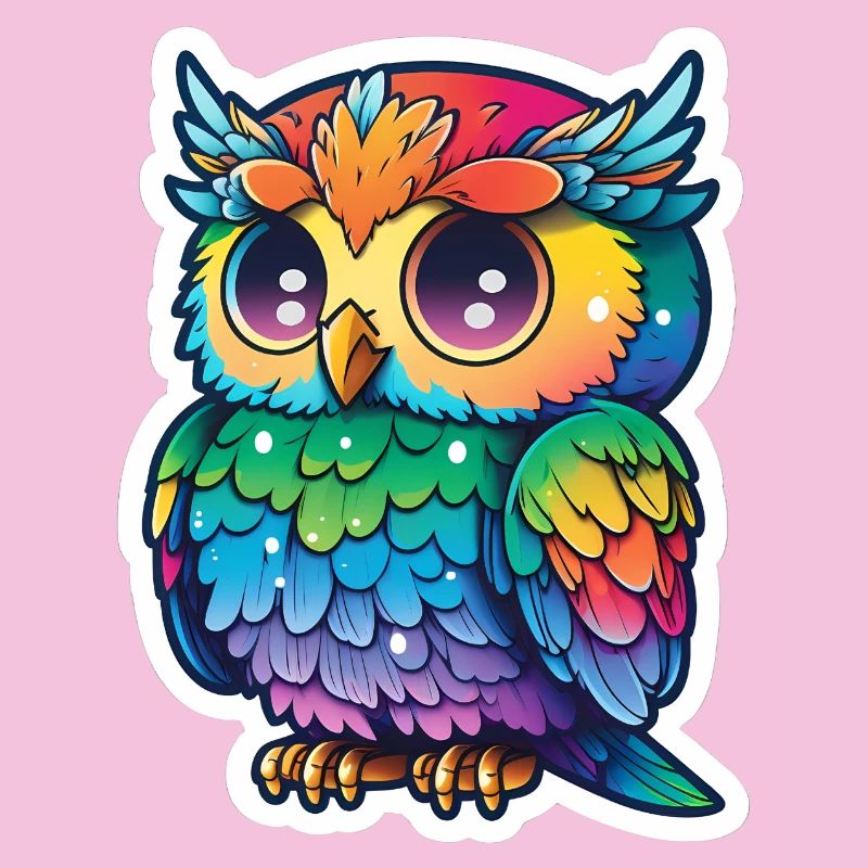 Farbenfrohe Eulenillustration