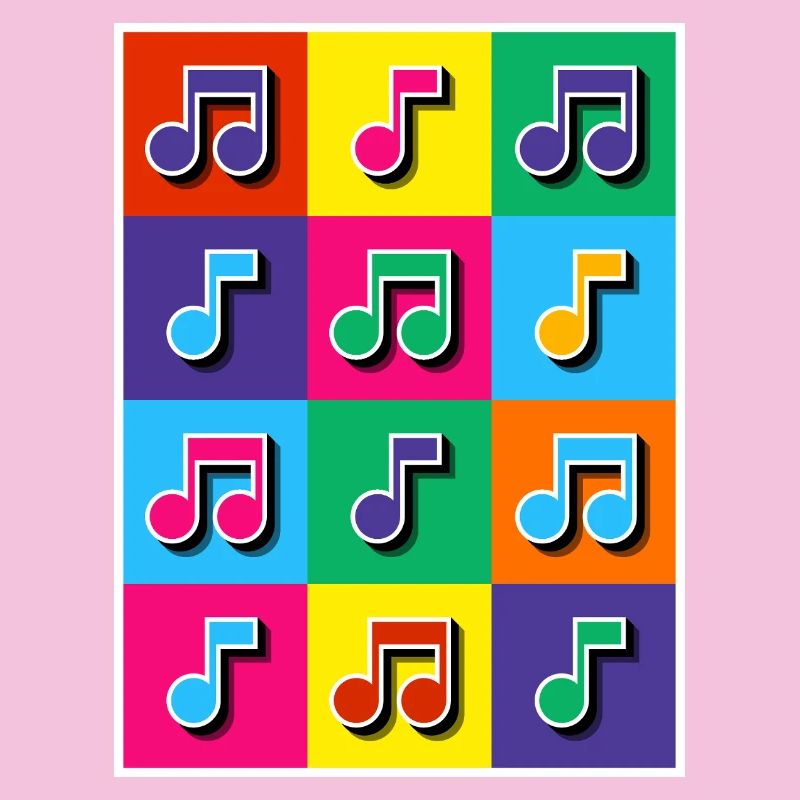Mosaïque de notes musicales Pop Art