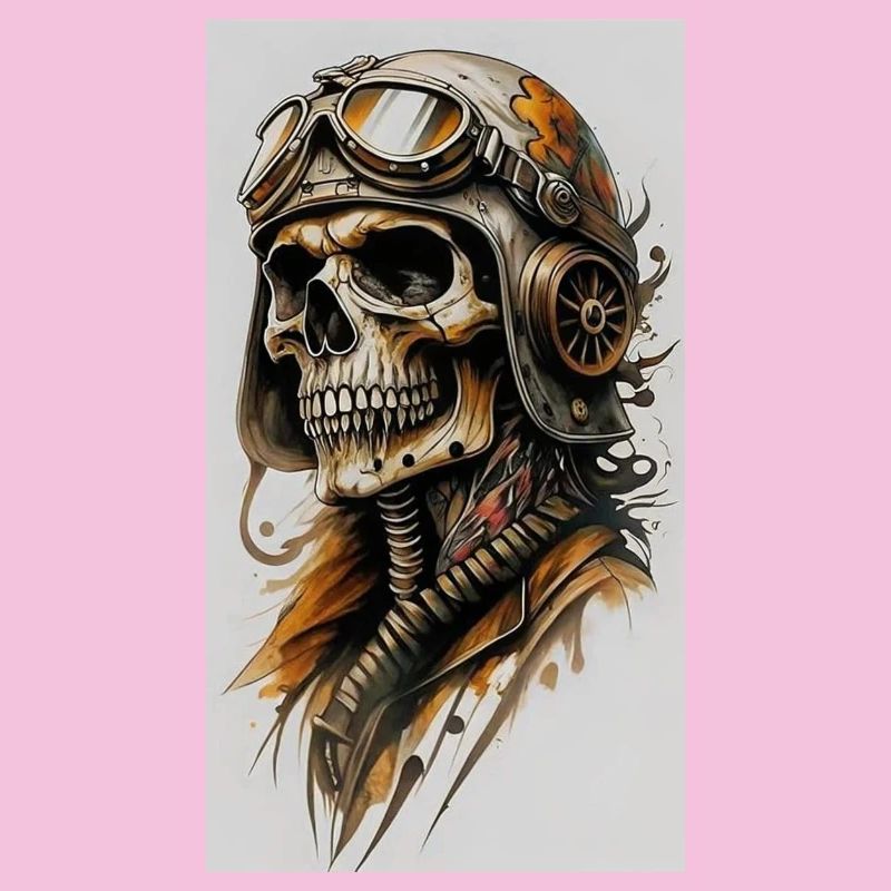 Skelettpilot im Steampunk-Style
