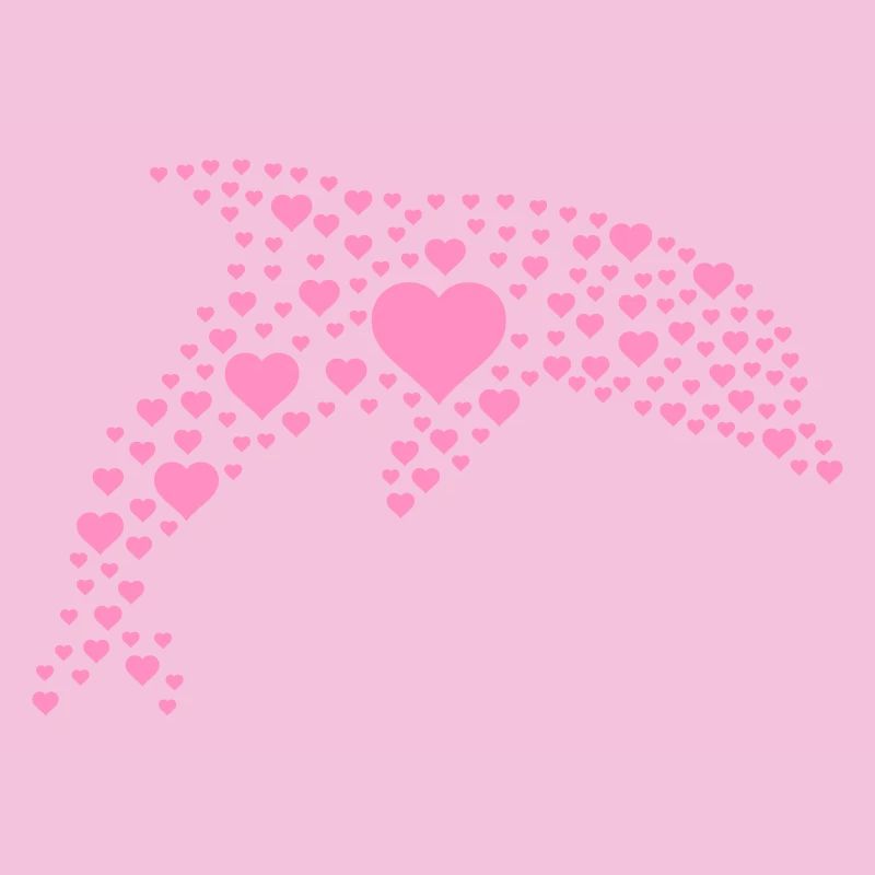 Dolphin with small hearts