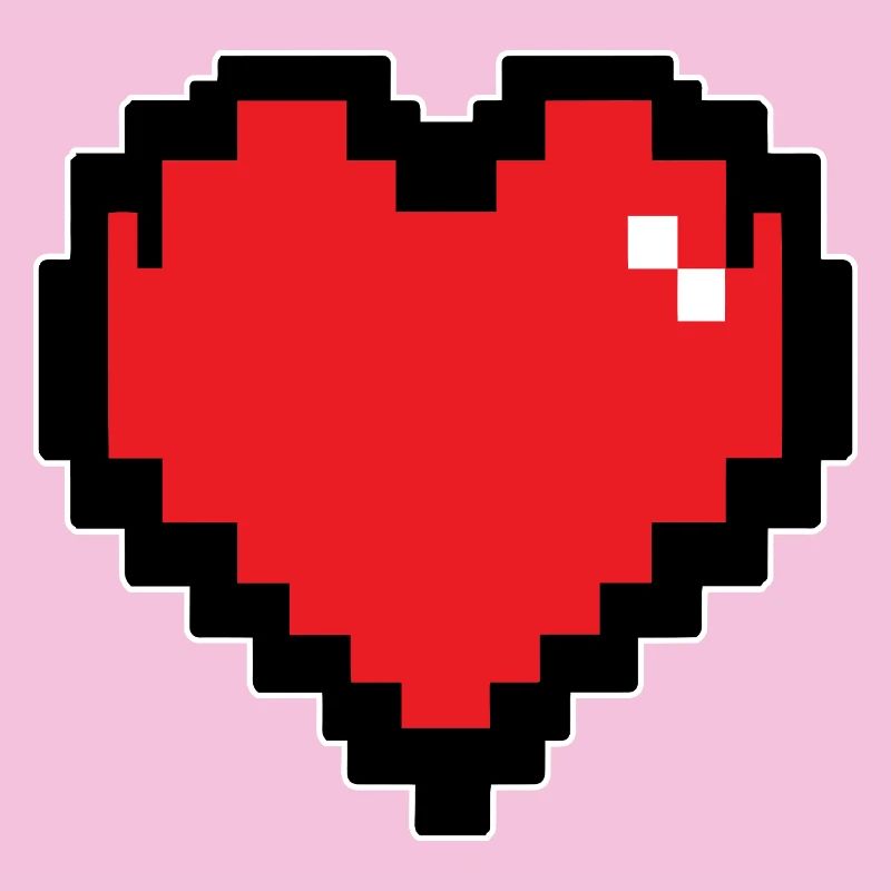 Retro Red Pixel Heart