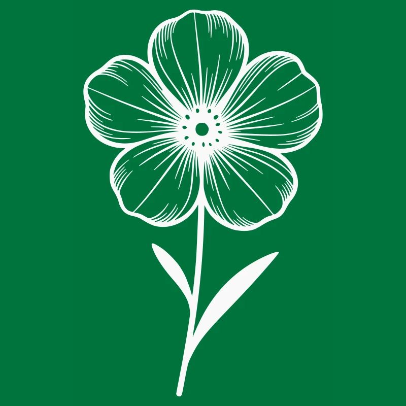 Fleur blanche graphique - variable de couleur