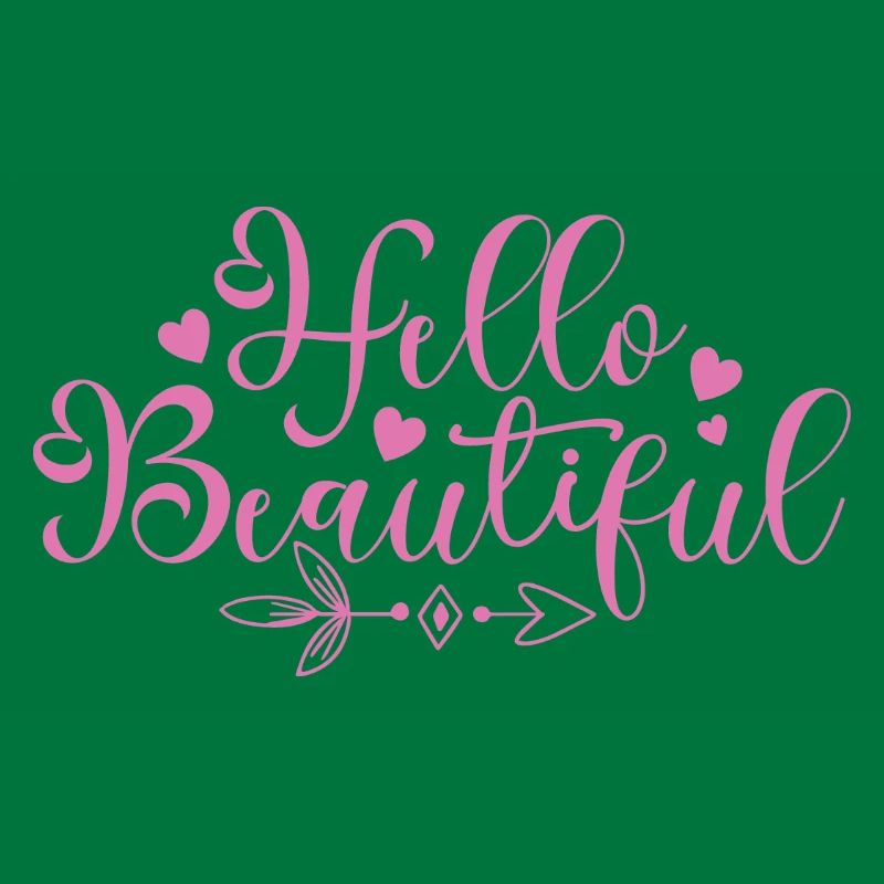 Hello Beautiful Script Hearts