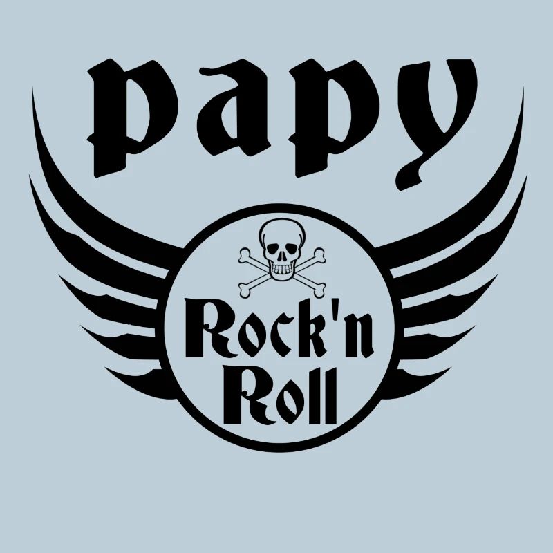 Papy Rock'n Roll Skull Ailes Vintage