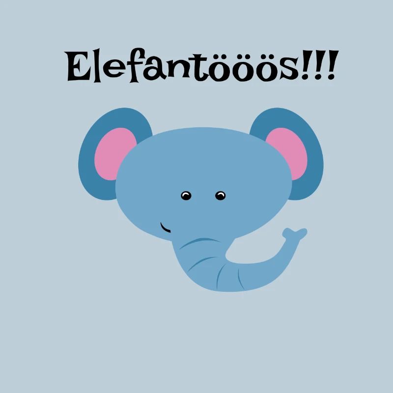 Blauer Elefantenkopf Kindershirt