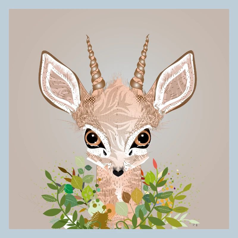 Dwarf antelope Dikdik with big eyes