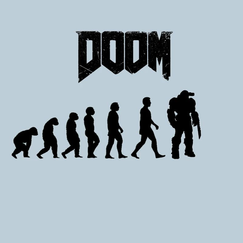 Minimalist Human Evolution Silhouettes