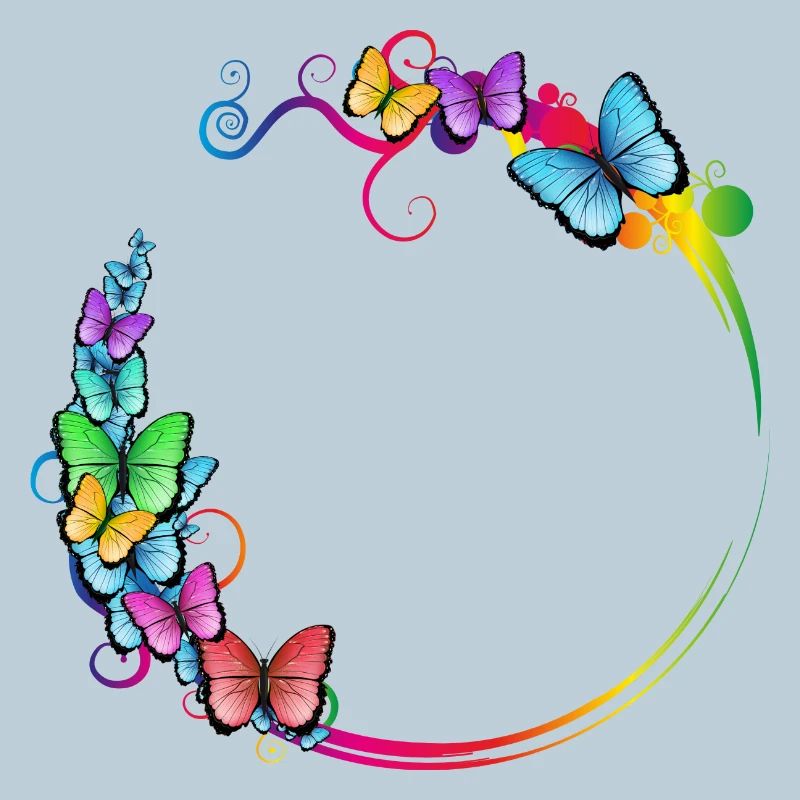 colorful butterfly frame for your own texts