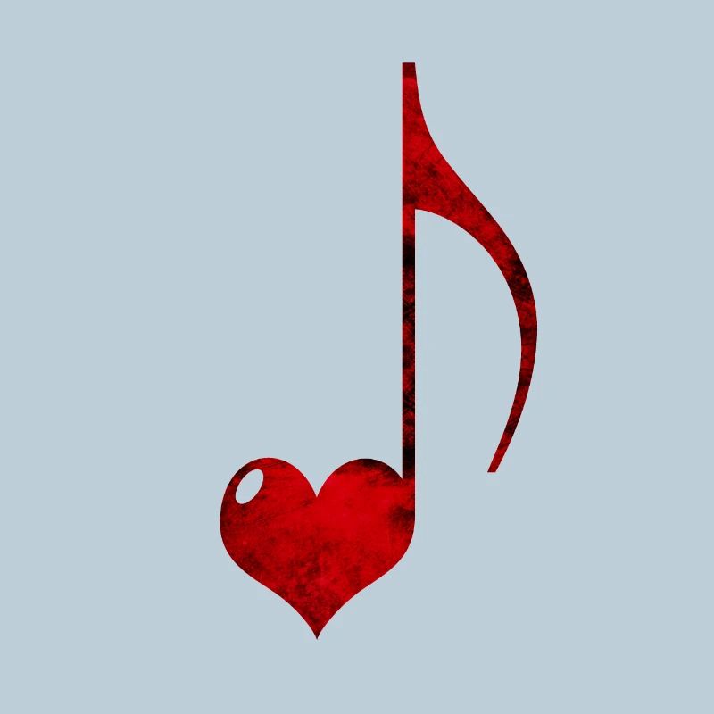 Rotes Herz und Musiknote Illustration