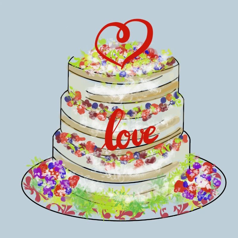 Gâteau sincère avec décor d’amour