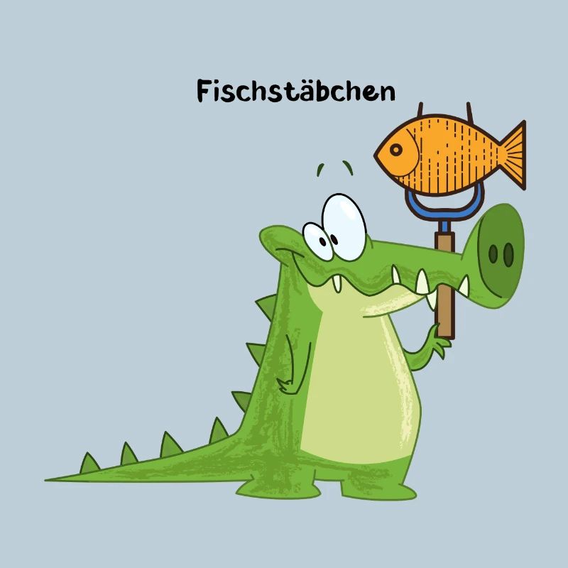 Krokodil Fischstäbchen mit Wort