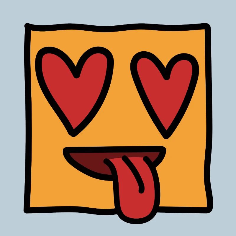Funny Emoticon Expression Kawaii Square Face