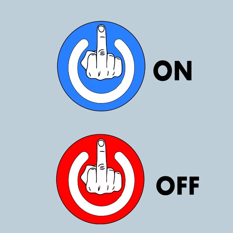Mittelfinger EIN und AUS