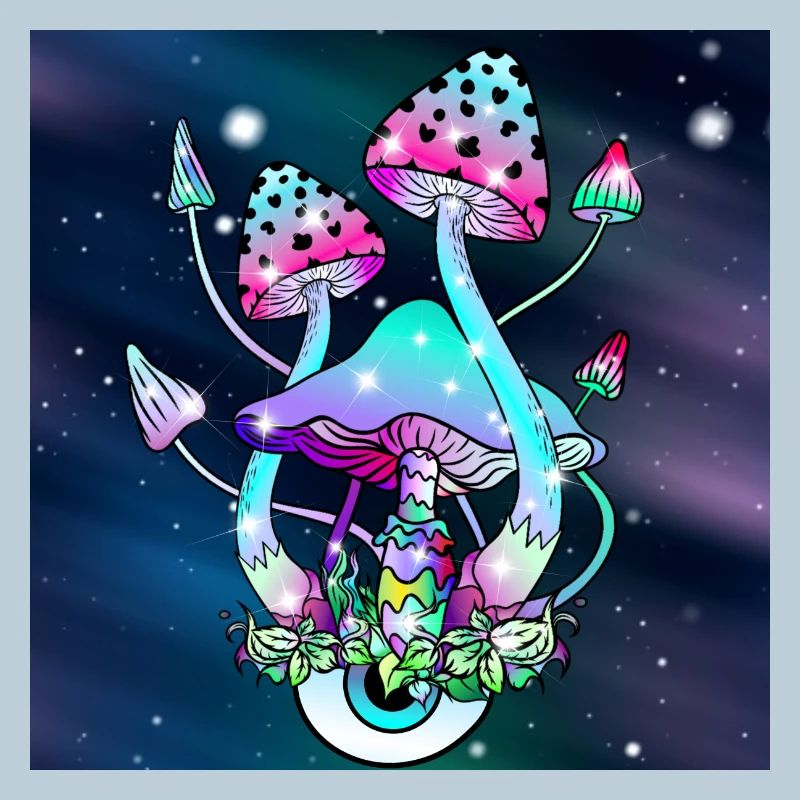 Magic Mushrooms Space art