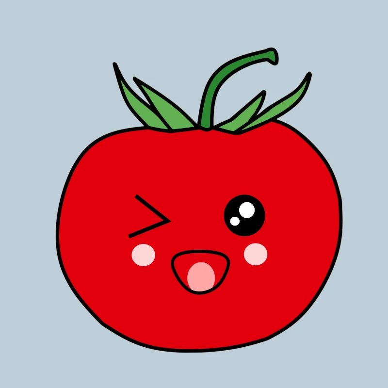 funny tomato with happy face