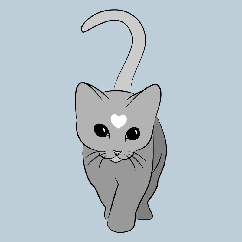 Ton gris Heart Cat