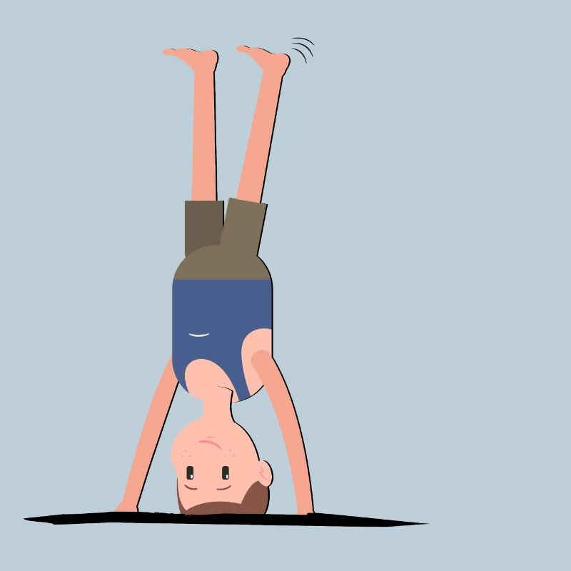 Man boy does headstand