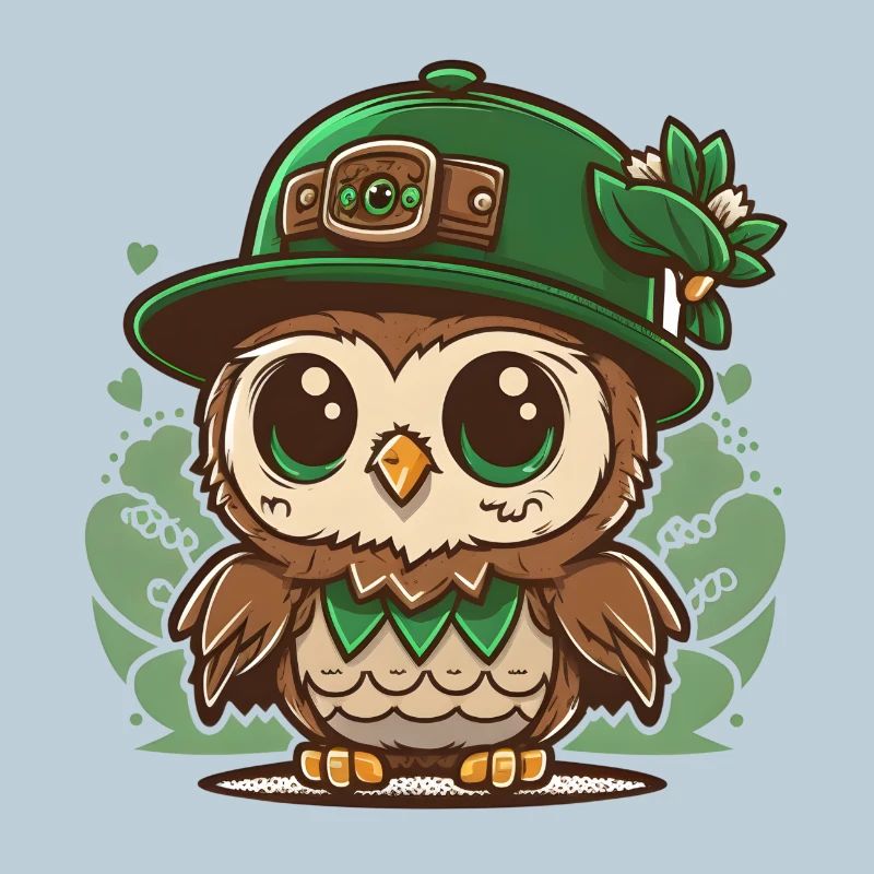 St. Patrick's Day Kawaii Owl with Hat