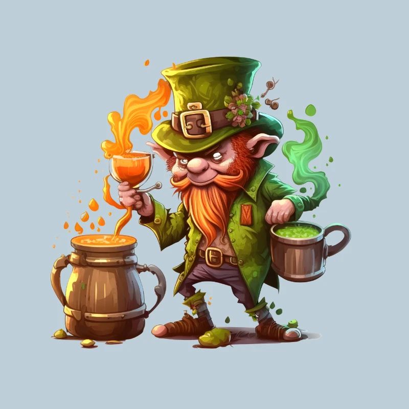 Grinsender Leprechaun Kobold