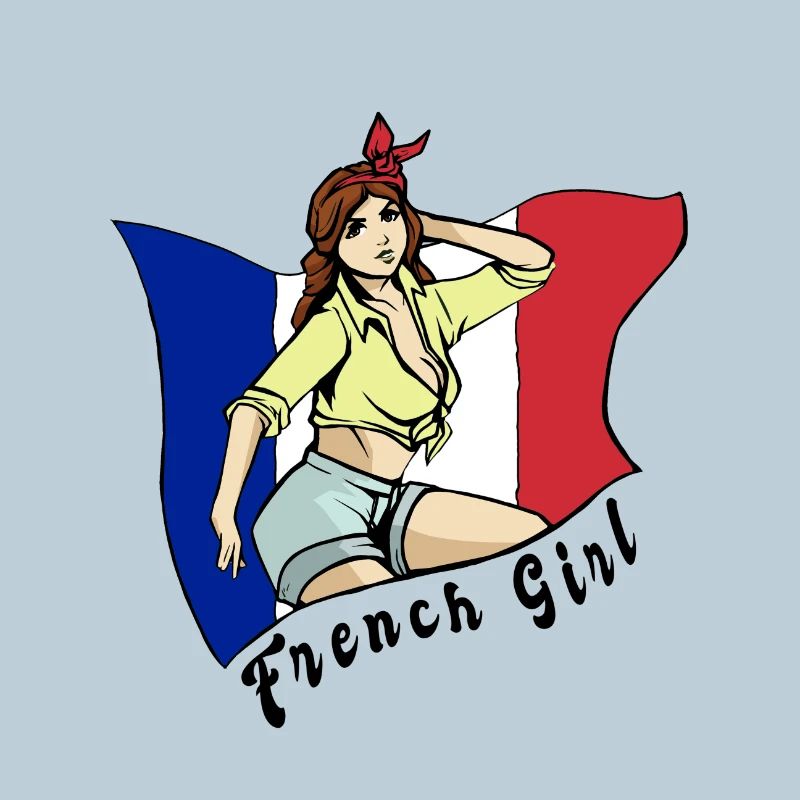 Frankreich Mädchen Flaggen Design
